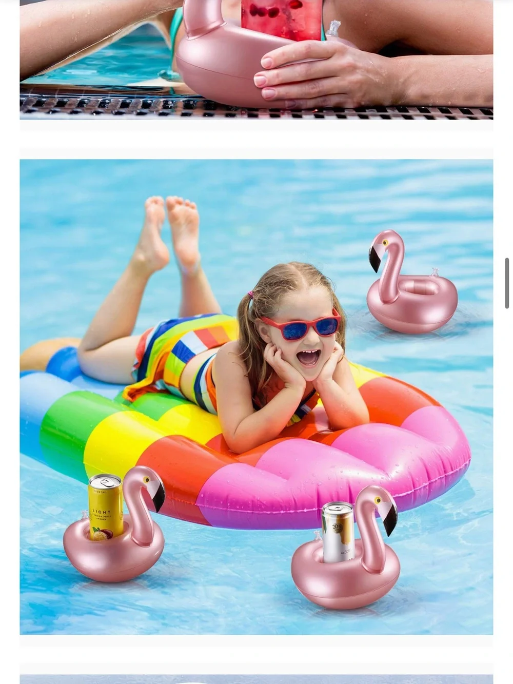 (12) Mini Flamingo Pool Floats Drink Holders (missed return window) never used